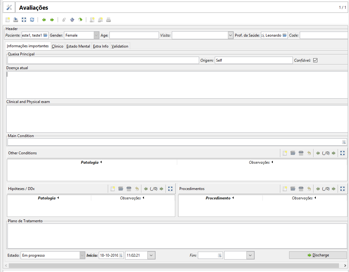 Interface do GnuHealth - Hospital Management Information System (GNU GPL).