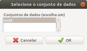 Seleção do conjunto de dados a ser ativado.