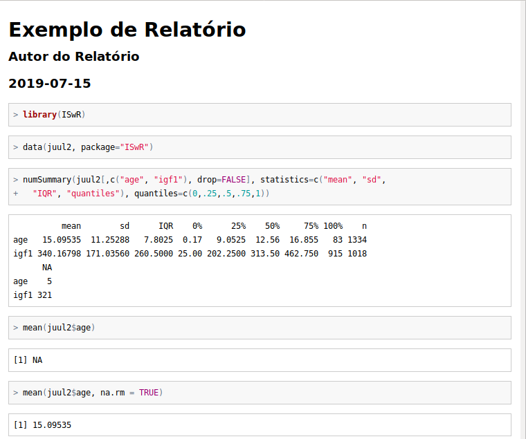 Relatório gerado pelo R Markdown em html para os comandos utilizados nesta seção.